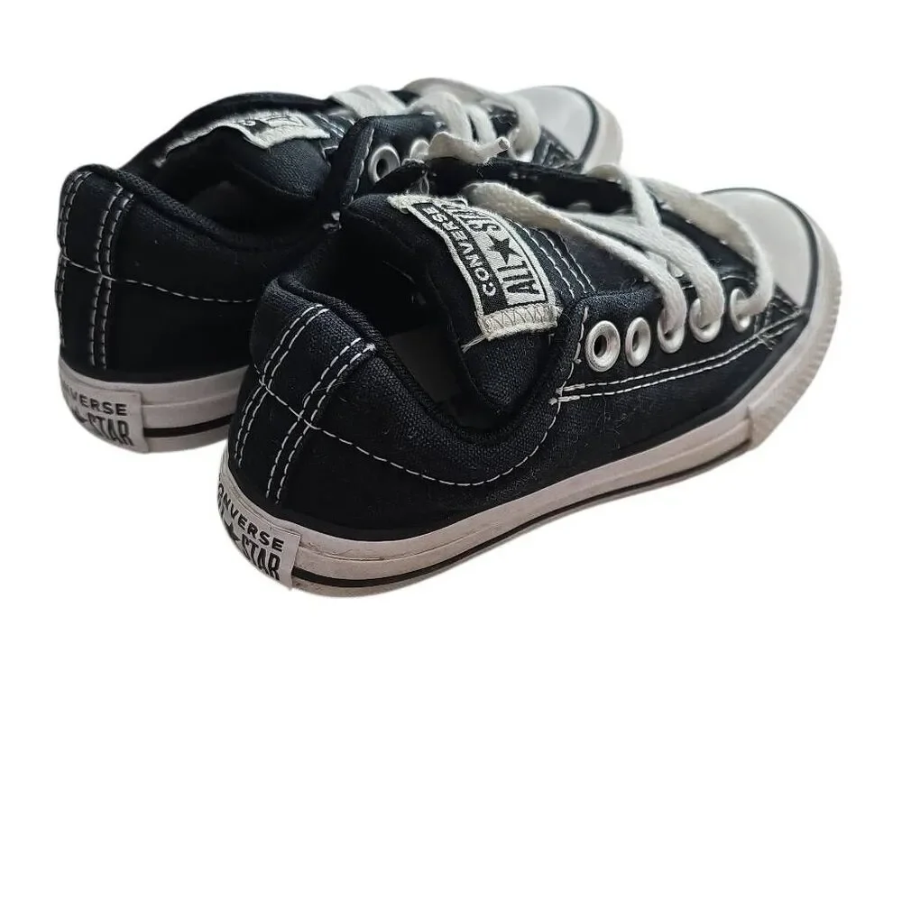 Converse All Stars Kids Size 11 Black White Lo Top Slip On Sneakers